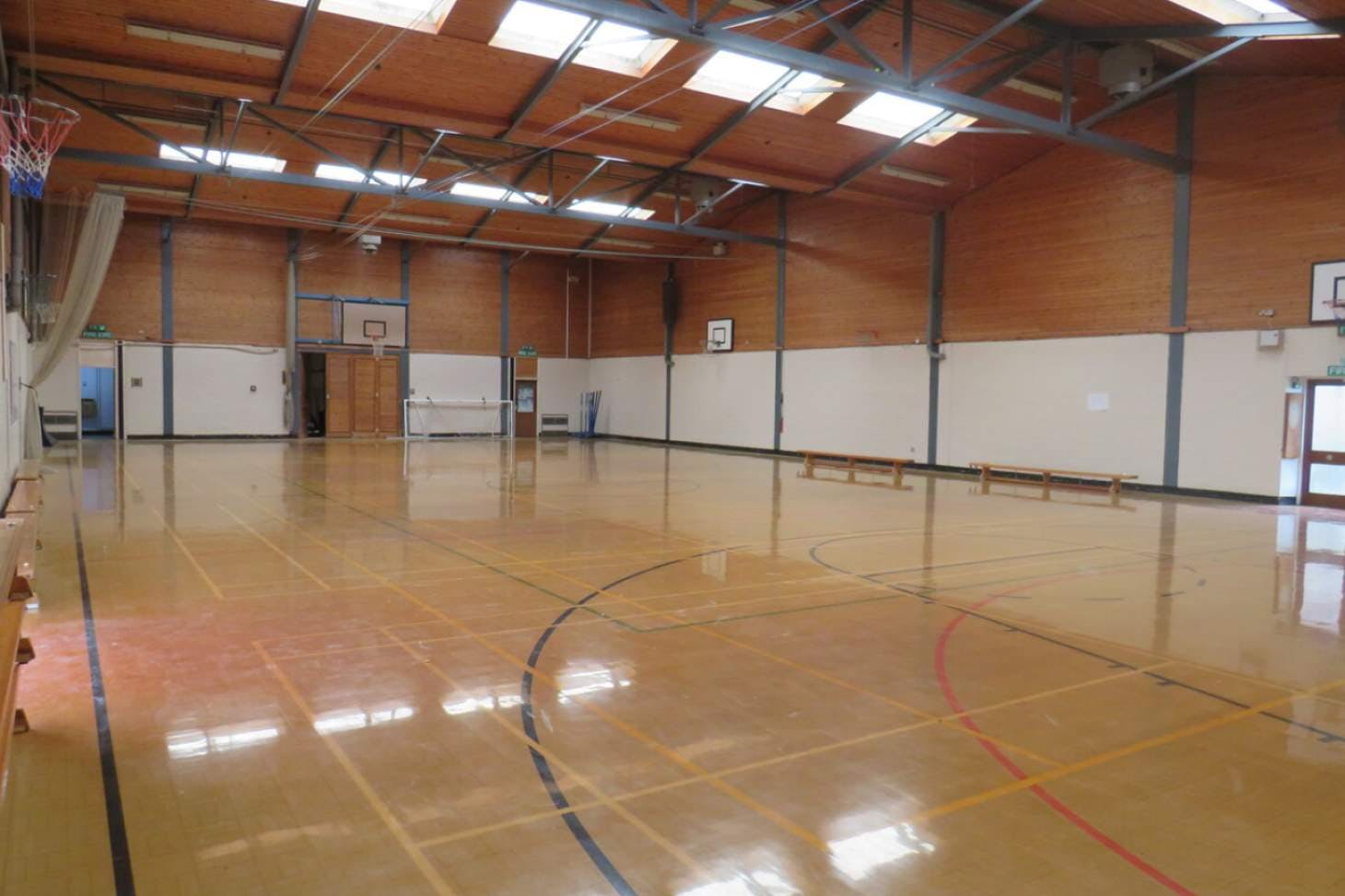 Lady Manners School Half court | Sports hall basketball court