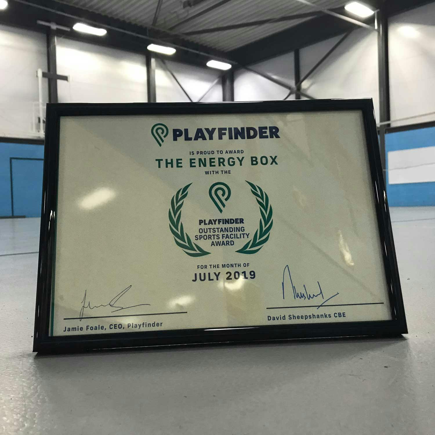 Playfinder Venue Award for The Energy Box