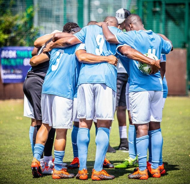 football team huddle